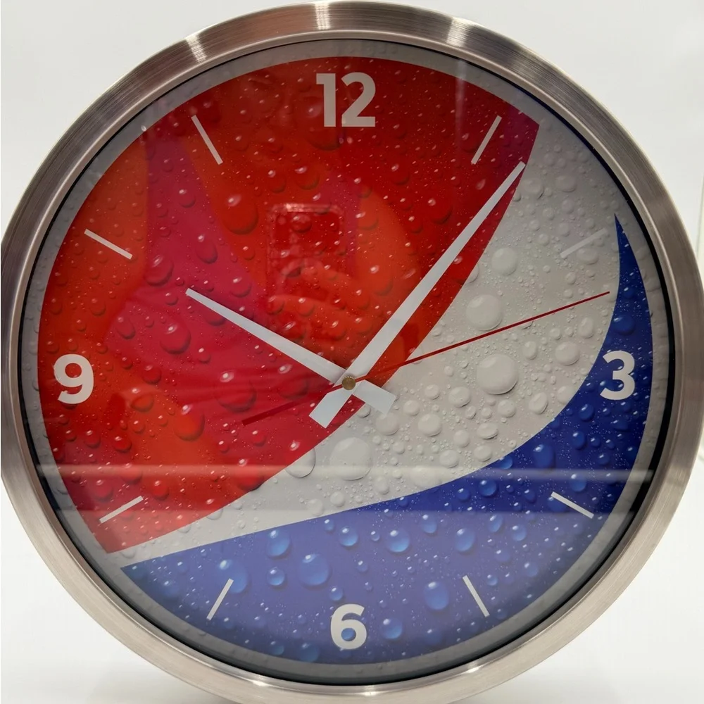 Pepsi Red, White & Blue Logo Wall 14” Clock